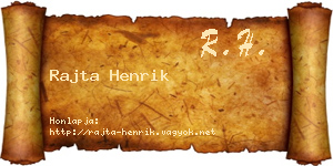 Rajta Henrik névjegykártya